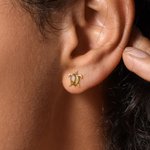 Personalized Dainty Cute Turtle Opal Birthstone Stud Earrings Birthday Anniversary Gift for Women Girls