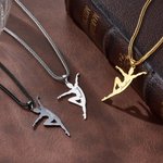 Personalisierte elegante Ballett Tänzer Silhouette Halskette mit eingraviertem Namen Zierlich Schmuck Leistung Geburtstag Geschenk für männliche Ballett Tänzer Lehrer