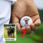 Gepersonaliseerde 3D Cartoon Hond Zachte Rubber Golfbal met Titel Vaderdag Verjaardagscadeau voor Papa Opa Golfspeler