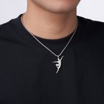 Personalisierte elegante Ballett Tänzer Silhouette Halskette mit eingraviertem Namen Zierlich Schmuck Leistung Geburtstag Geschenk für männliche Ballett Tänzer Lehrer