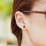 Personalized Dainty Cute Turtle Opal Birthstone Stud Earrings Birthday Anniversary Gift for Women Girls