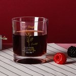 Personalized Birth Flower 10 oz Whiskey Glass with Name and Slate Coaster Father's Day Newborn Birthday Gift for New Dad Kids