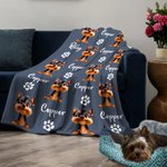 Coperta personalizzata Multicolor 3D Cartoon Dog Soft Throw Blanket con nomi Home Decor Compleanno Regalo di Natale per gli amanti degli animali domestici