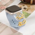 Personalisierte Hund Katze Silhouette Watch Band Charm mit Namen Band dekoratives Zubehör Haustier Thema Party Geburtstagsgeschenk für Tierliebhaber Besitzer