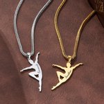 Personalisierte elegante Ballett Tänzer Silhouette Halskette mit eingraviertem Namen Zierlich Schmuck Leistung Geburtstag Geschenk für männliche Ballett Tänzer Lehrer