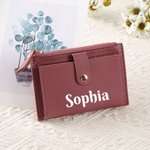 Personligt Enkelt namn PU läderplånbok med kortplatser Födelsedag Bruddusch Jubileum Present till kvinnor Brudtärnor