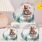 Henkilökohtainen Happy Isänpäivä Cartoon Bear Akryyli Plaque nimi ja vuosi Home Decor Isänpäivä lahja perheelle