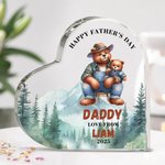 Henkilökohtainen Happy Isänpäivä Cartoon Bear Akryyli Plaque nimi ja vuosi Home Decor Isänpäivä lahja perheelle