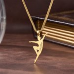 Personalisierte elegante Ballett Tänzer Silhouette Halskette mit eingraviertem Namen Zierlich Schmuck Leistung Geburtstag Geschenk für männliche Ballett Tänzer Lehrer