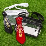 Personalized Retro Removable School Spirit Tag Clear Bag with Embroidered Text Concert Accessory Team Pride Gift for College Student Sports Lovers