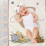 Personalized Classic Winnie the Pooh Soft Throw Blanket with Name and Initial Room Decor Birthday Baby Shower Gift for Babies Kids