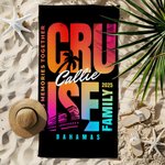 Personalized In My Cruise Era Quick Dry Oversized Beach Towel with Name Summer Vacation Holiday Travel Gift for Family Cruise Lovers