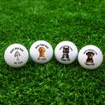 Gepersonaliseerde 3D Cartoon Hond Zachte Rubber Golfbal met Titel Vaderdag Verjaardagscadeau voor Papa Opa Golfspeler