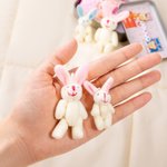 Personalizzato carino mamma e bambino peluche coniglietto mini tasca scatola di latta con nome colorato giocattolo comfort giorno dei bambini regalo di compleanno per i bambini