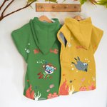 Asciugamano da spiaggia con cappuccio personalizzato con nome e animali tema subacqueo morbido asciugatura rapida regalo di compleanno per bambini