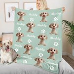 Coperta personalizzata Multicolor 3D Cartoon Dog Soft Throw Blanket con nomi Home Decor Compleanno Regalo di Natale per gli amanti degli animali domestici
