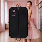 Custodia per abiti impermeabile personalizzata con design di ballerina e nome glitterati per allenamento recita regalo pratico per ballerine