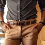 Gepersonaliseerde gegraveerde herenriem van leer met naam Vaderdag Verjaardagscadeau voor vader opa