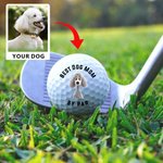 Gepersonaliseerde 3D Cartoon Hond Zachte Rubber Golfbal met Titel Vaderdag Verjaardagscadeau voor Papa Opa Golfspeler