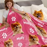 Coperta personalizzata Multicolor 3D Cartoon Dog Soft Throw Blanket con nomi Home Decor Compleanno Regalo di Natale per gli amanti degli animali domestici