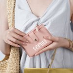 Personligt Enkelt namn PU läderplånbok med kortplatser Födelsedag Bruddusch Jubileum Present till kvinnor Brudtärnor