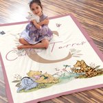 Personalized Classic Winnie the Pooh Soft Throw Blanket with Name and Initial Room Decor Birthday Baby Shower Gift for Babies Kids