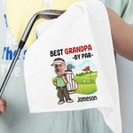 Henkilökohtainen hauska sarjakuva Golf Player Face Photo imukykyinen vohveli Sport pyyhe nimi otsikko roikkuu Clip harjoitus syntymäpäivälahja Golf Loverille