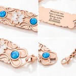 Personalized Opal Star of Life Medical Alert ID Bracelet with Engraved Text Emergency Jewelry Care Gift for Allergy Diabetic Women
