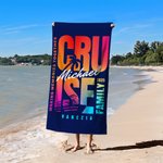 Personalized In My Cruise Era Quick Dry Oversized Beach Towel with Name Summer Vacation Holiday Travel Gift for Family Cruise Lovers