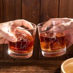 Personalisierte gravierte Linie Portrait Foto 10 oz Whiskey Glas mit Namen Vatertag Geburtstag Geschenk für Mann