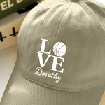 Chapeau de baseball personnalisé avec nom et silhouette de joueur de basket-ball Cadeau d'anniversaire pour les enfants et les adultes amateurs de basket-ball