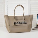 Personalised Minimalist Large Capacity PU Leather Tote Bag with Name Daily Commuter Outing Accessory Birthday Gift for Women