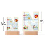 Personalized Difference Maker Apple Pencil Initial LED Night Light with Name and Wooden Base Teacher's Day Appreciation Birthday Gift for Teacher