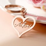 Personalised Hollow Heart-shaped Keychain with Name Handbag Handbags Accessories Birthday Gift for Women Girl