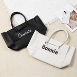 Personalised Minimalist Large Capacity PU Leather Tote Bag with Name Daily Commuter Outing Accessory Birthday Gift for Women