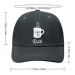 Personalized Coffee Element Classic Breathable Peak Cap with Name Fashion Accessories Birthday Holiday Gift for Friends Family Coffee Lovers