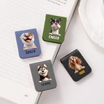Segnalibro magnetico in pelle personalizzato con cane in stile cartone animato 3D e nome regalo di compleanno per amanti degli animali domestici