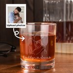 Personalisierte gravierte Linie Portrait Foto 10 oz Whiskey Glas mit Namen Vatertag Geburtstag Geschenk für Mann