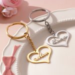 Personalised Hollow Heart-shaped Keychain with Name Handbag Handbags Accessories Birthday Gift for Women Girl