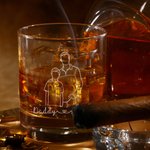 Personalisierte gravierte Linie Portrait Foto 10 oz Whiskey Glas mit Namen Vatertag Geburtstag Geschenk für Mann