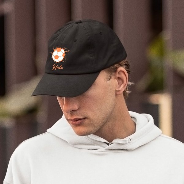 Personalized Multicolor Soccer Design Classic Peak Cap Baseball Hat with Name Daily Accessory Birthday Gift for Kids Adults Soccer Lovers