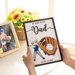 Personalized We Caught The Best Cartoon Baseball Character Wooden Plaque Frame with 1-8 Names Home Decor Father's Day Gift for Dad Grandpa