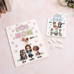 Personalized Dog Mom or Dad 3D Cartoon Character and 1-4 Dogs Building Block Puzzles with Name Home Decor Keepsake Birthday Gift for Dog Lovers