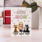 Personalized Dog Mom or Dad 3D Cartoon Character and 1-4 Dogs Building Block Puzzles with Name Home Decor Keepsake Birthday Gift for Dog Lovers