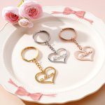 Personalised Hollow Heart-shaped Keychain with Name Handbag Handbags Accessories Birthday Gift for Women Girl