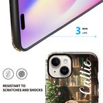 Personalized Butterfly Bookshelf Cartoon Reading Character Phone Case for iPhone or Samsung with Name Birthday Anniversary Gift for Family Friend