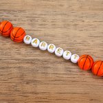 Personalizzato Basket Charm Letter Beads Portachiavi Tag con nome Zaino Accessorio Squadra Sportiva Regalo di compleanno per gli adolescenti amanti del basket