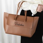 Personalised Minimalist Large Capacity PU Leather Tote Bag with Name Daily Commuter Outing Accessory Birthday Gift for Women