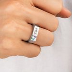 Personalizado 1-6 Birthstones Hombres Anillo con texto grabado Joyería de la Familia Día del Padre Cumpleaños Regalo para Papá Abuelo