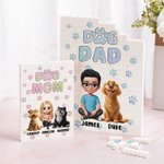Personalized Dog Mom or Dad 3D Cartoon Character and 1-4 Dogs Building Block Puzzles with Name Home Decor Keepsake Birthday Gift for Dog Lovers